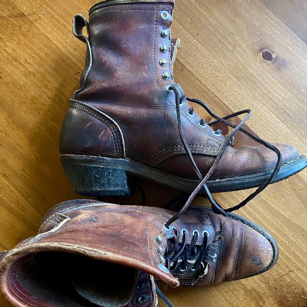 Nitro leather lace up boots with heel